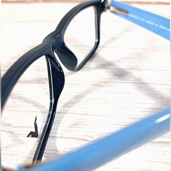 NEW Made in USA Eyeglass Frame Glasses, Blue Chunky, Full Rim 50-14-138 - Picture 4 of 7